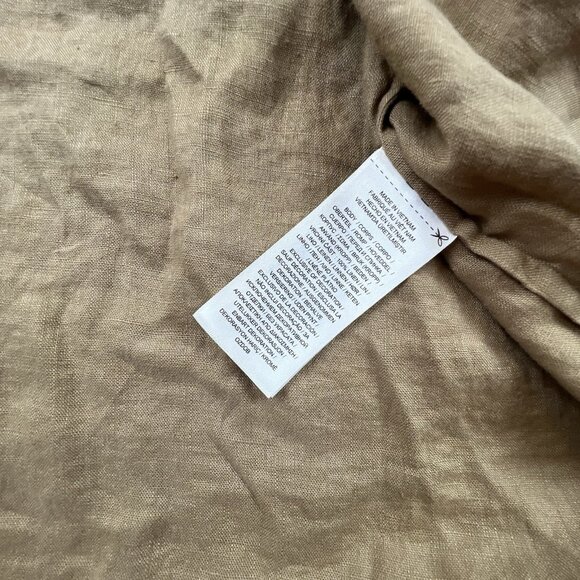 Lauren Ralph Lauren Linen Shirt Womens XL Tan Button Up Short Sleeve Tunic NWT - Picture 6 of 9
